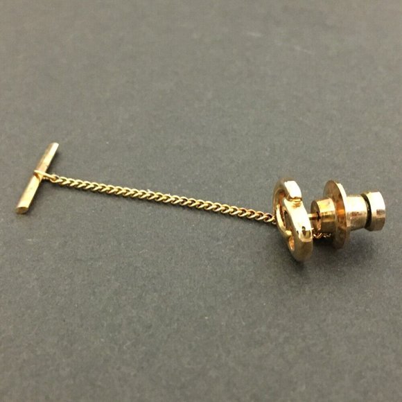 Christian Dior CD Logo Gold Tone Tie Tack Pin /5Q1403 - Picture 2 of 8